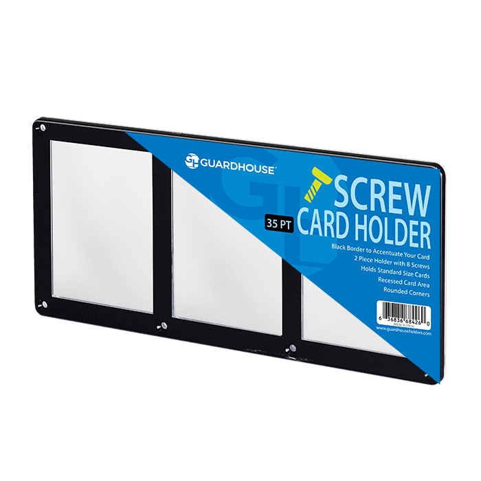 3 Card Screw Card Holder 35pt - Black Border