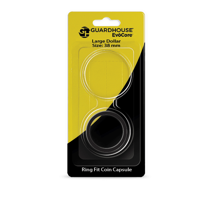 EvoCore Large Dollar Silicone Ring Fit Coin Holder - 38mm (Black)