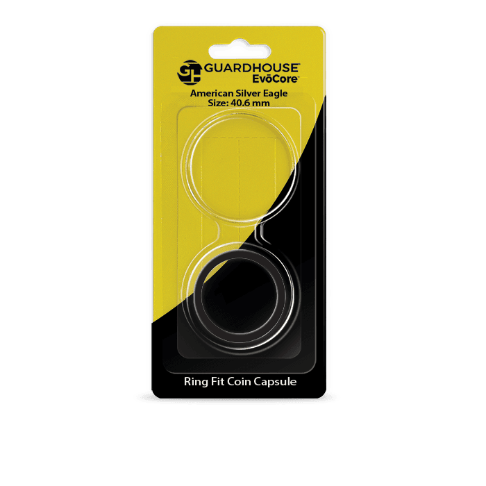 EvoCore American Silver Eagle Silicone Ring Fit Coin Holder - 40mm (Black)