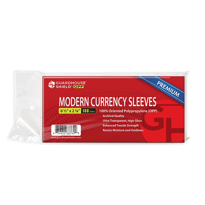 Shield OPP - Modern Currency Sleeves - Premium OPP Currency Sleeves