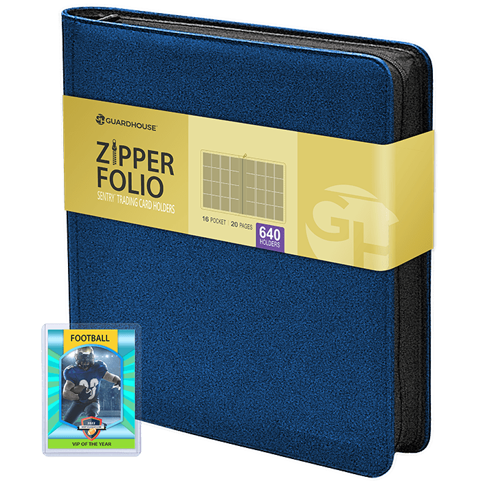 16 Pocket Zipper Folio for Sentry Card Holders - Blue Denim