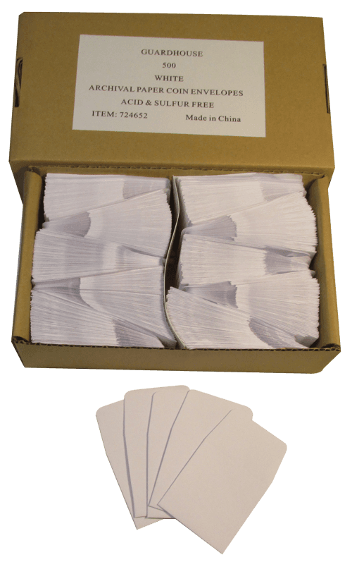 Paper Coin Envelope, White - Qty: 500