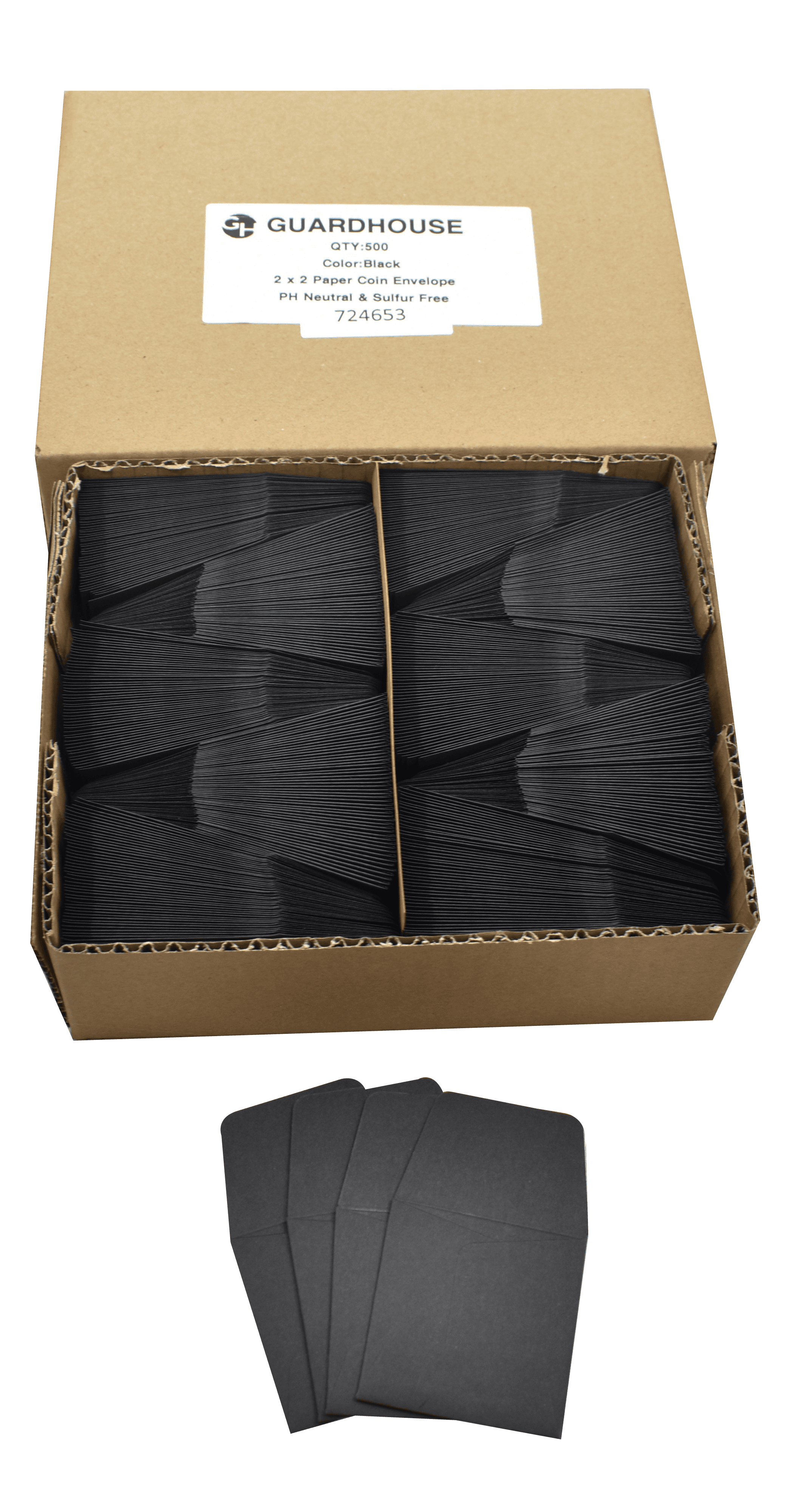 Paper Coin Envelope, Black - Qty: 500