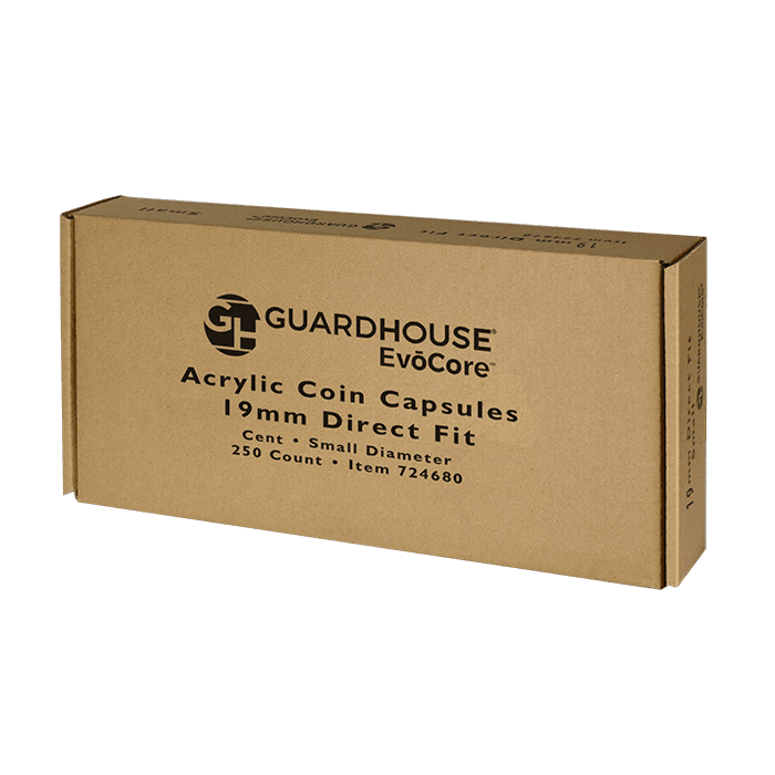 Cent 19mm bulk Direct-Fit EvoCore coin holders. 250 count box. - alternate view 1