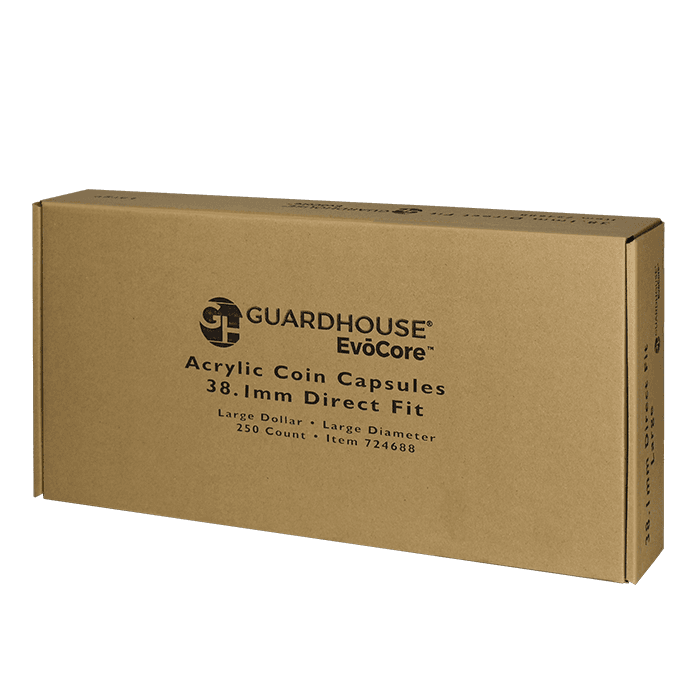 Large Dollar 38.1mm Bulk Direct-Fit EvoCore Coin Holders 250 count box. - alternate view 1