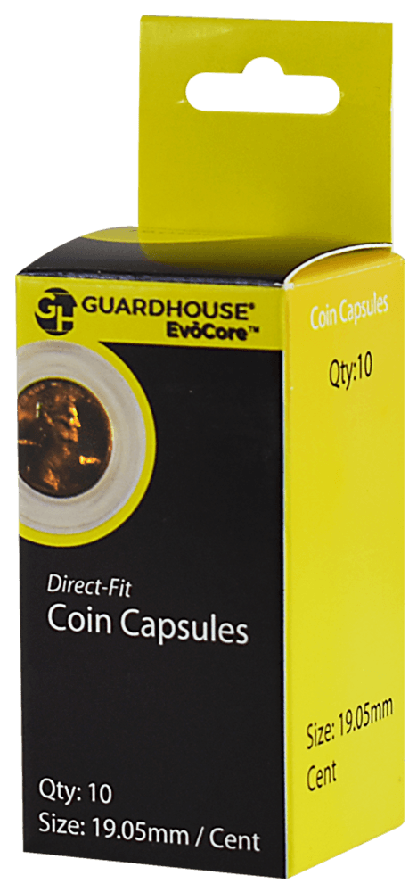 Cent (19mm) Direct-Fit EvoCore Coin Capsules - 10 Pack