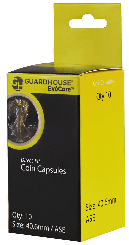 American Silver Eagle (40.6mm) Direct-Fit EvoCore Coin Capsules - 10 Pack