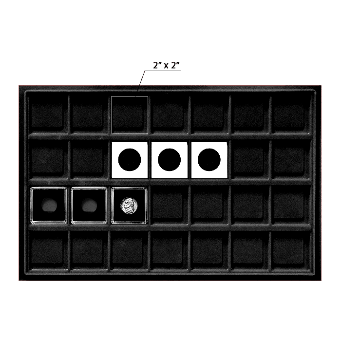 Horizontal 2x2 Display Tray (28 Slots) Black - alternate view 1