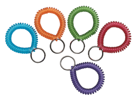 Key and Card Wrist Coils - Assorted Colors