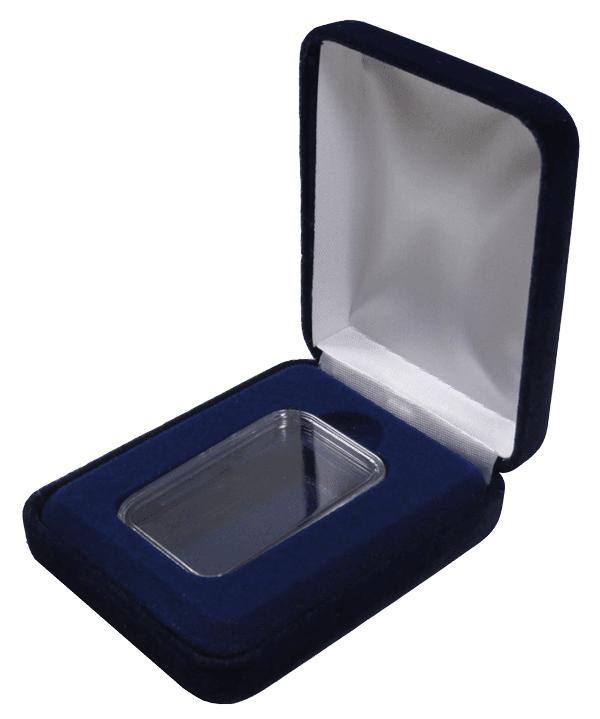 Velvet Coin Capsule Box - Holds 1 oz Silver Bar Capsule (Vertical)