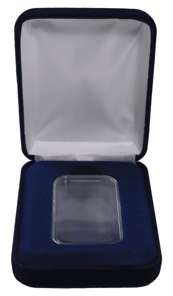 Velvet Coin Capsule Box - Holds 1 oz Silver Bar Capsule (Vertical) - alternate view 1
