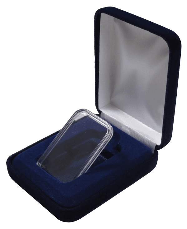 Velvet Coin Capsule Box - Holds 1 oz Silver Bar Capsule (Vertical) - alternate view 2