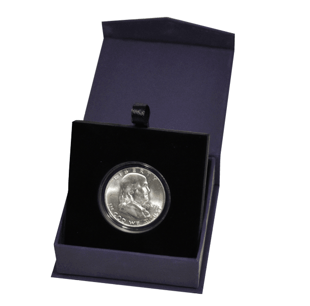 Folding Coin Capsule Box with Magnetic Lid and Stand Insert - Medium Capsule