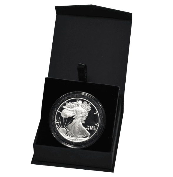 Folding Coin Capsule Box with Magnetic Lid and Stand Insert - Extra Large Capsule
