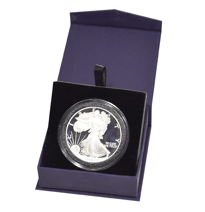 Folding Coin Capsule Box with Magnetic Lid and Stand Insert - Extra Large Capsule - alternate view 2