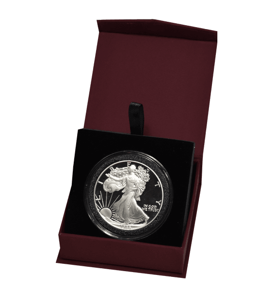 Folding Coin Capsule Box with Magnetic Lid and Stand Insert - Extra Large Capsule - alternate view 3