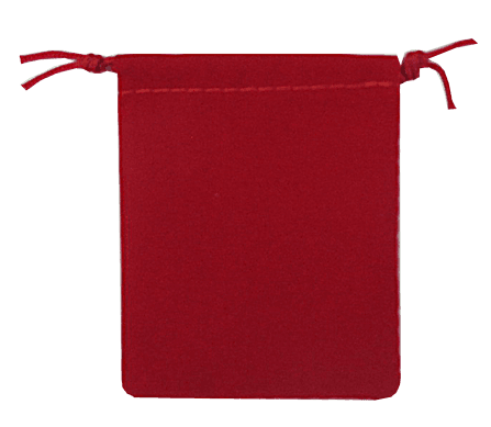Velour Drawstring Pouch - 2.75x3.25 Red