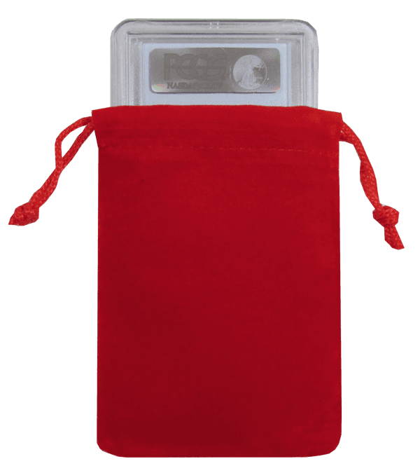 Velour Drawstring Pouch - 3x4.25 Red