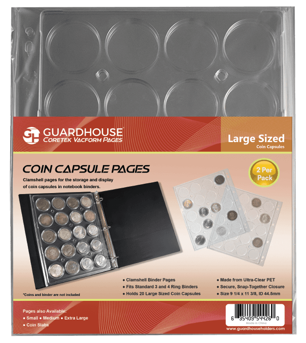 Coin Capsule Page - Large (PET Vac Form)