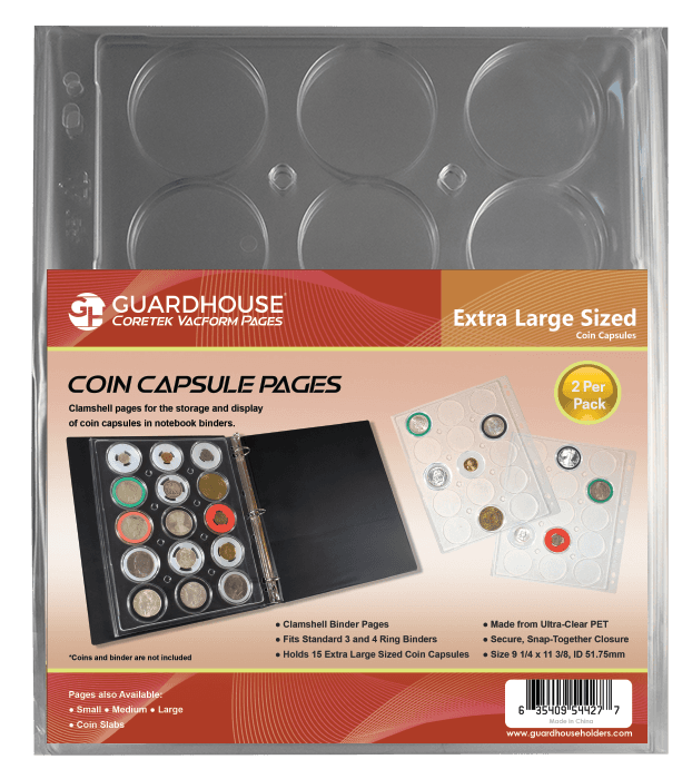 Coin Capsule Page - Extra Large (PET Vac Form)