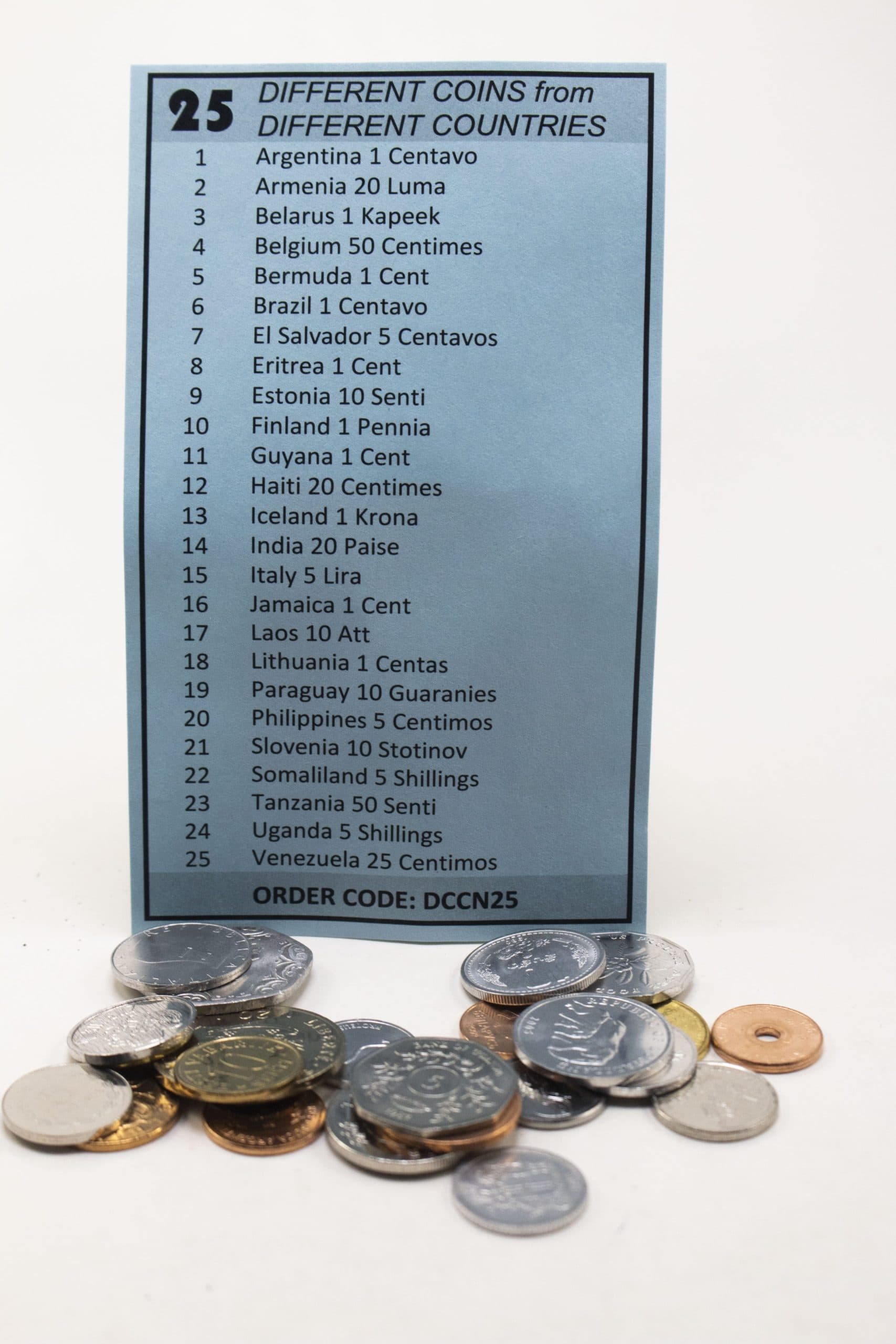25 different coins from 25 countries (U) representative product image