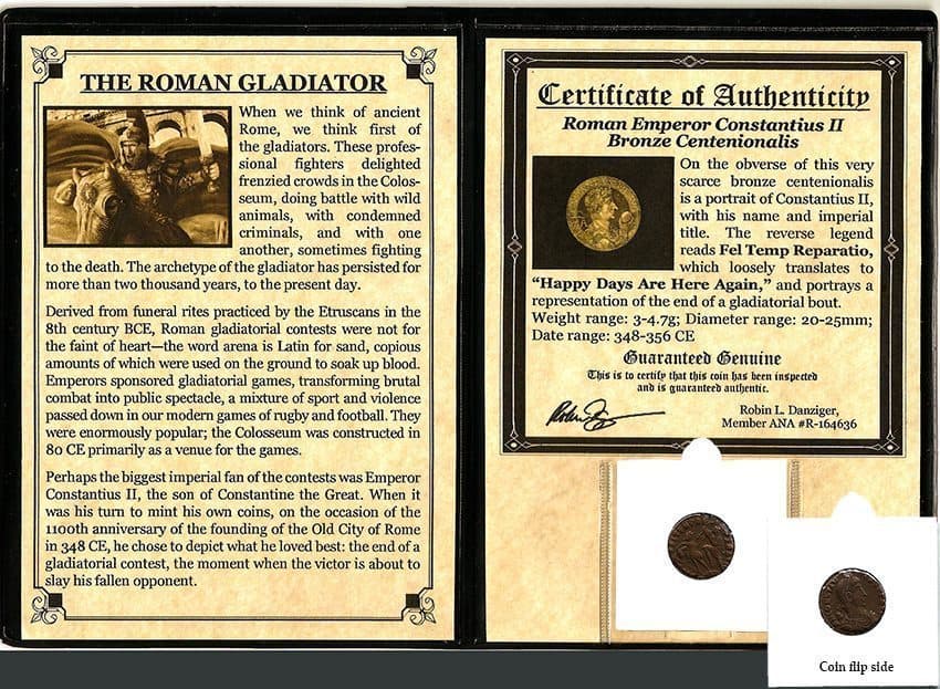 Gladiator: Roman Coin of Emperor Constantius II (Album) representative product image