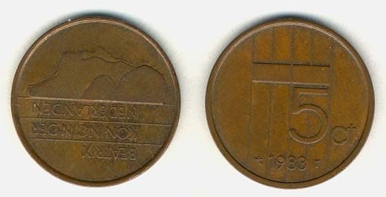 Netherlands KM202(VF-XF) 5 Cents β Lot of 50 representative product image