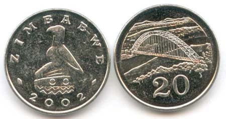 Zimbabwe KM4a(U) 20 Cents β Lot of 20 representative product image