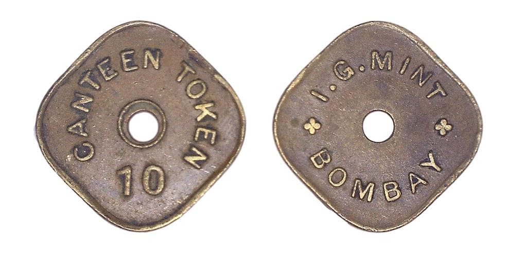India KMT10(C) Canteen Token 10 β Lot of 24 representative product image