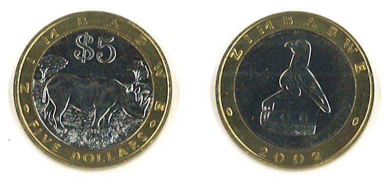 Zimbabwe KM13(U) 5 Dollars β Lot of 8 representative product image