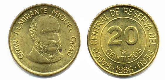 Peru KM294(U) 20 Centimos β Lot of 45 representative product image
