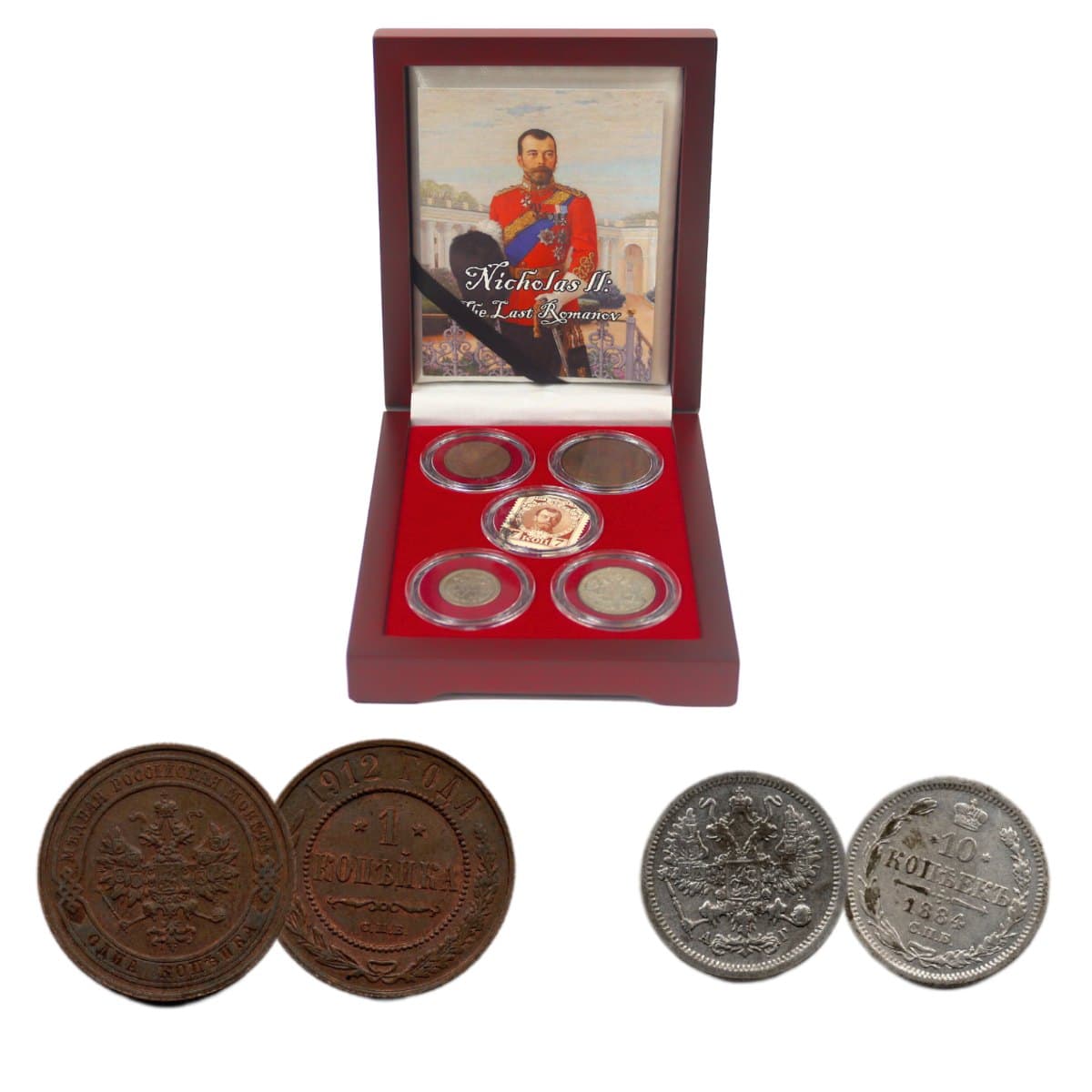 Nicholas II of Russia: The Last Romanov (Boxed Set of Four Coins and a Stamp) representative product image