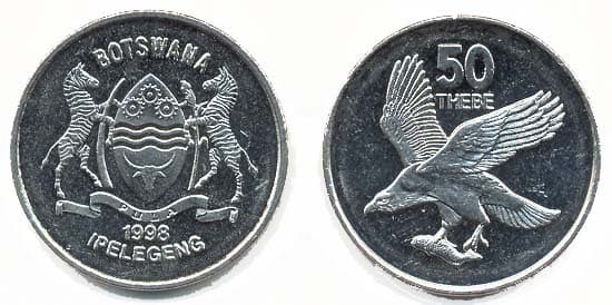 Botswana KM29(U) 50 Thebe β Lot of 25 representative product image