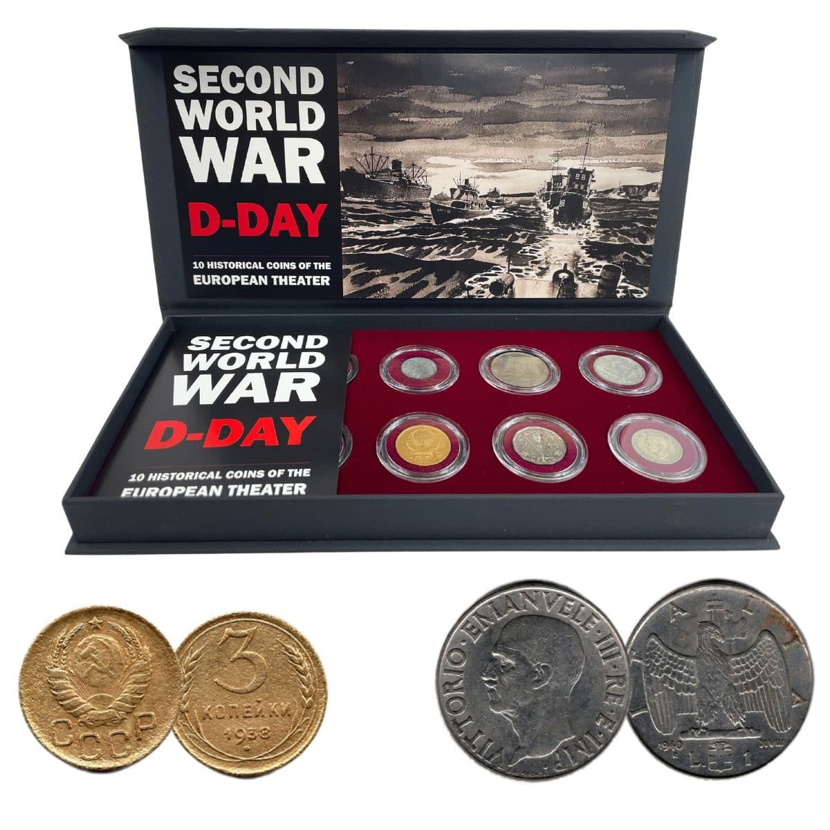 Second World War: D-Day.10 Historical Coins from the European Theater representative product image
