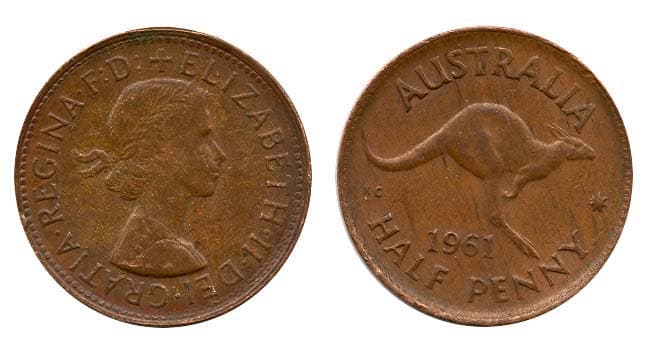 Australia KM61(VF) 1/2 Penny β Lot of 30 representative product image