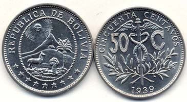 Bolivia KM182(U) 50 Centavos (1/2 Boliviano) β Lot of 12 representative product image