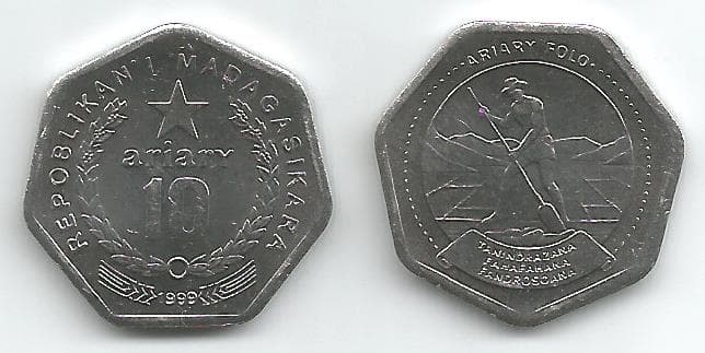 Madagascar KM27(1999)(U) 10 Ariary β Lot of 12 representative product image