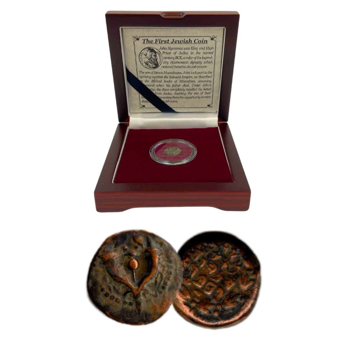 First Jewish Coin Box: Ancient Judaean Coin of the Second Temple Period (One-Coin Box) representative product image