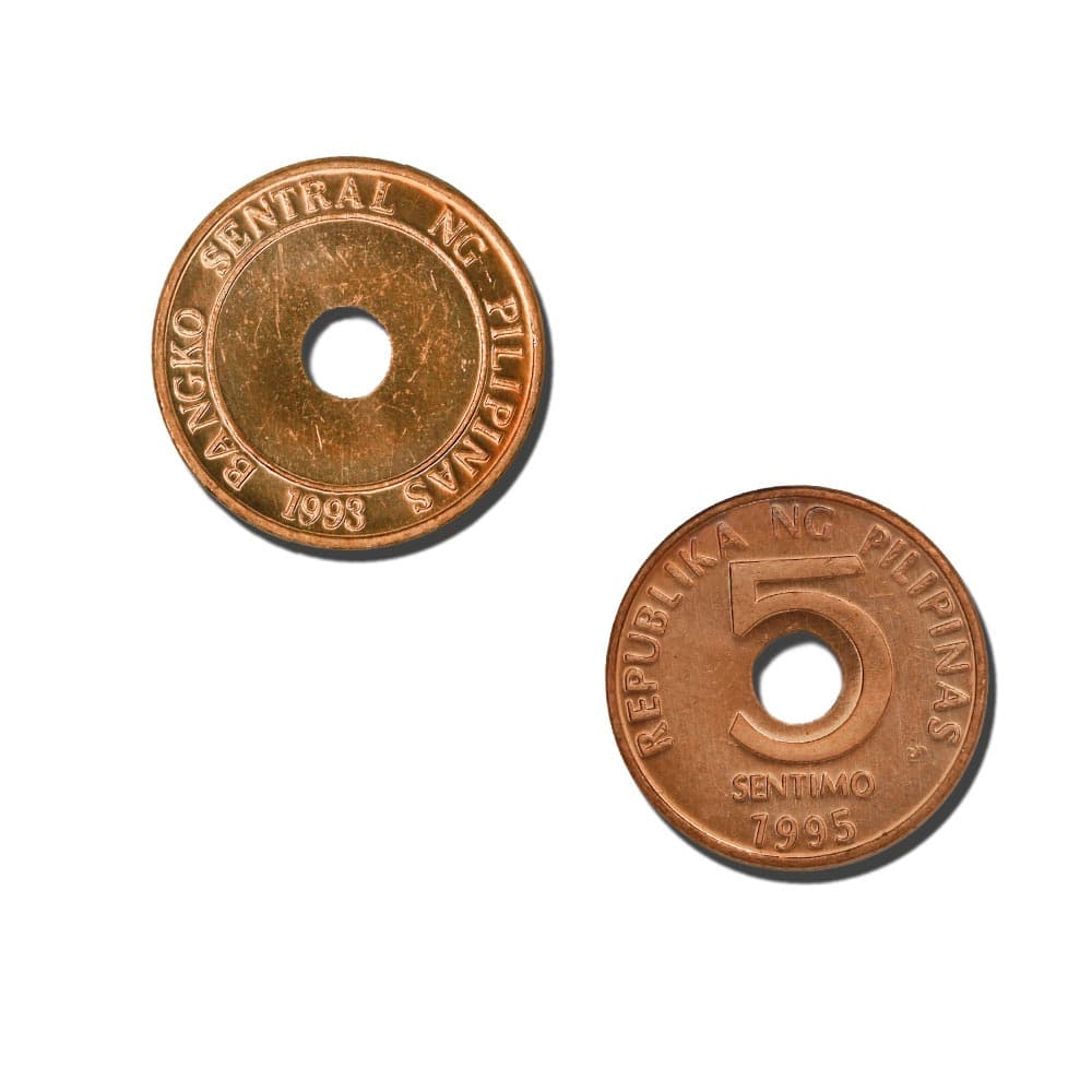 1,000 Philippines KM268(U) 5 Centimos Bulk World Coins representative product image
