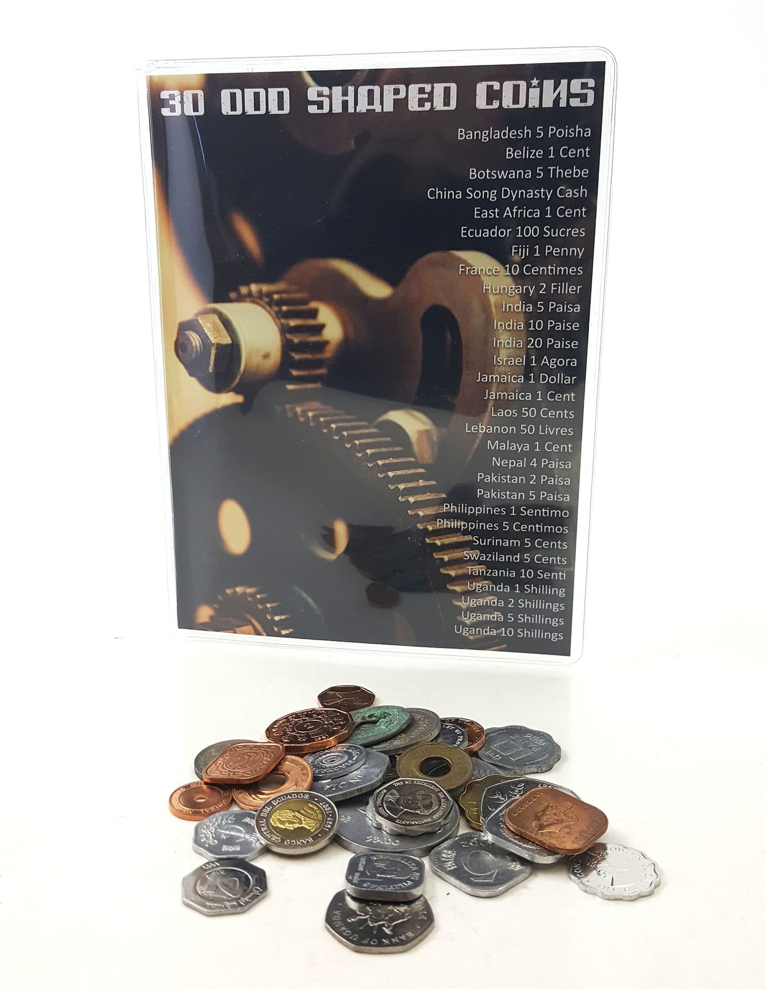 Odd Shaped Coins: A Set of 30 Different Coins from Around the World (U) representative product image
