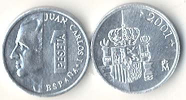 Spain KM832(U) 1 Peseta β Lot of 100 representative product image