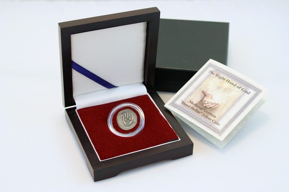 Right Hand of God Box: Medieval German ”Hand Heller“ Silver Coin representative product image