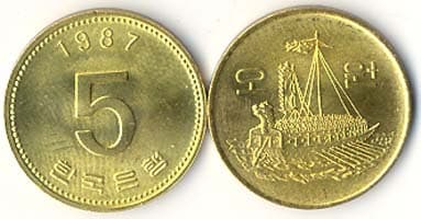 Korea South KM32(U) 5 Won β Lot of 35 representative product image