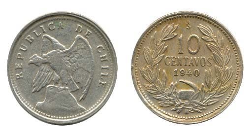Chile KM166(VF) 10 Centavos β Lot of 40 representative product image