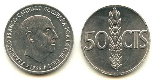 Spain KM795(U) 50 Centimos β Lot of 20 representative product image