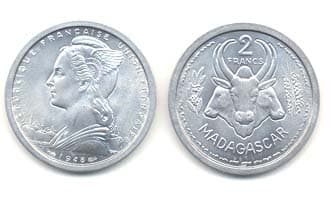 Madagascar KM4(U) 2 Francs β Lot of 6 representative product image