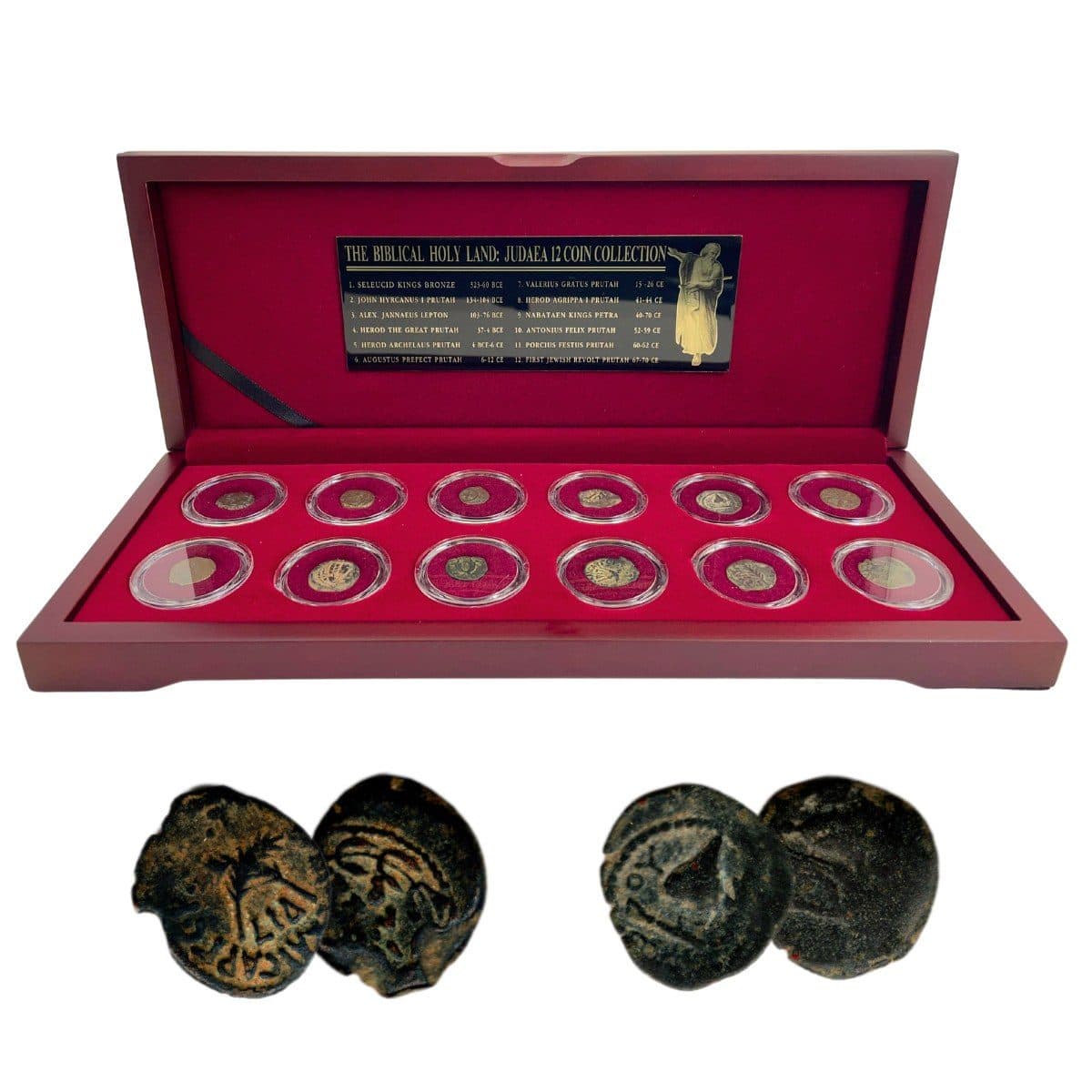 Biblical Holy Land: Box of 12 Ancient Judaea Coins from the time of Jesus (Twelve-Coin Boxed Set) representative product image
