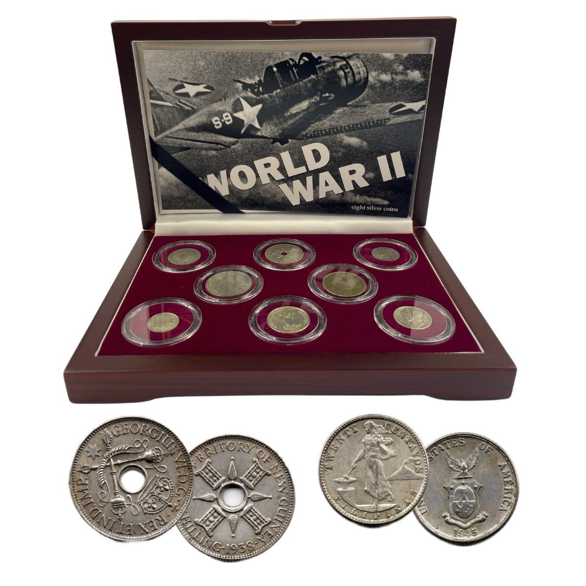 World War II: A Set of Eight Silver Coins representative product image