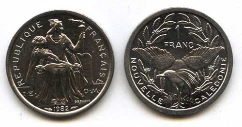New Caledonia KM10(U) 1 Franc (1982) β Lot of 15 representative product image