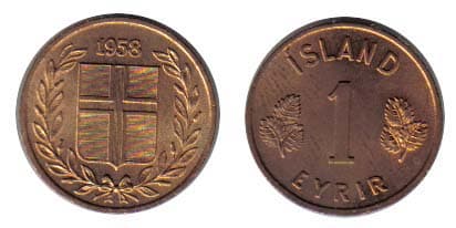 Iceland KM8(U) 1 Eyrir β Lot of 35 representative product image